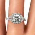 thumbnail image 5 of Certified Moissanite Engagement Ring For Women , 2.50 Cts Round Cut Gemstone Ring Art Deco Moissanite Anniversary Gift , 18K White Gold Plated ring, 5 of 5