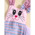 thumbnail image 6 of Bagilaanoe Newborn Baby Girl Easter Rompers Dress Rabbit Stripe Print Sleeveless Sleeve A-Line Bodysuit + Headband 3M 6M 12M 18M 24M Infant One Piece Jumpsuit, 6 of 9