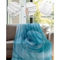 thumbnail image 4 of Flannel Fleece Throw Blanket Modern Blue Ombre Rose Texture Lightweight Soft Plush Blankets,Silver Lines Seamless Cozy Warm Throw Blanket for Couch Sofa Bed Car Office 40x50in, 4 of 9