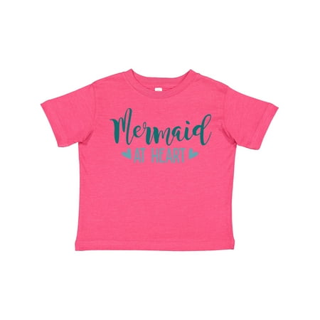 

Inktastic Mermaid at Heart Mermaid Hearts Typography Gift Toddler Toddler Girl T-Shirt