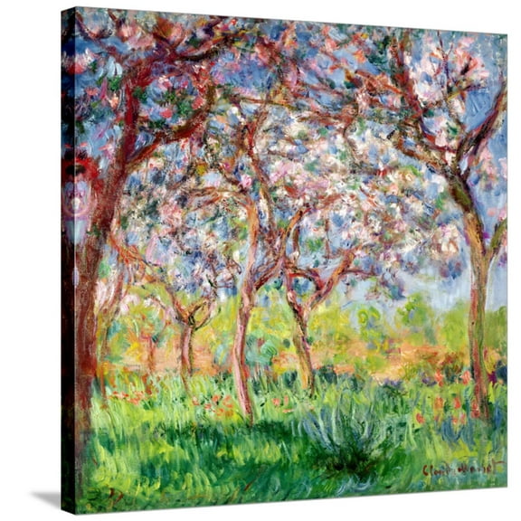 Art.com Printemps a Giverny, 1903 Stretched Canvas Print Wall Art by Claude Monet, 30" x 30"