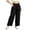 Black, variant on Straight Leg Casual Pants for Women Ruffle Elastic High Waist Drawstring Dressy Work Pants Plus Size Solid Color Summer Trousers with Pockets Black XXXXL
