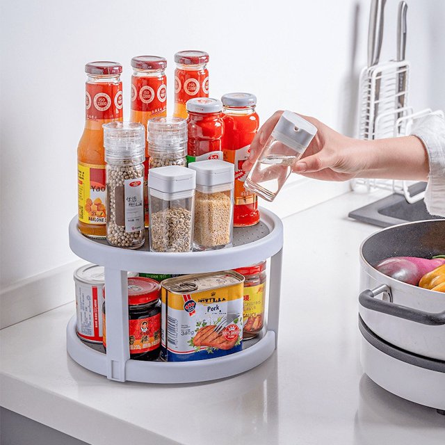 Estante de almacenamiento giratorio para caja de condimentos, estante para caja de almacenamiento, estante para suministros de cocina, botella de condimentos para piso de esquina