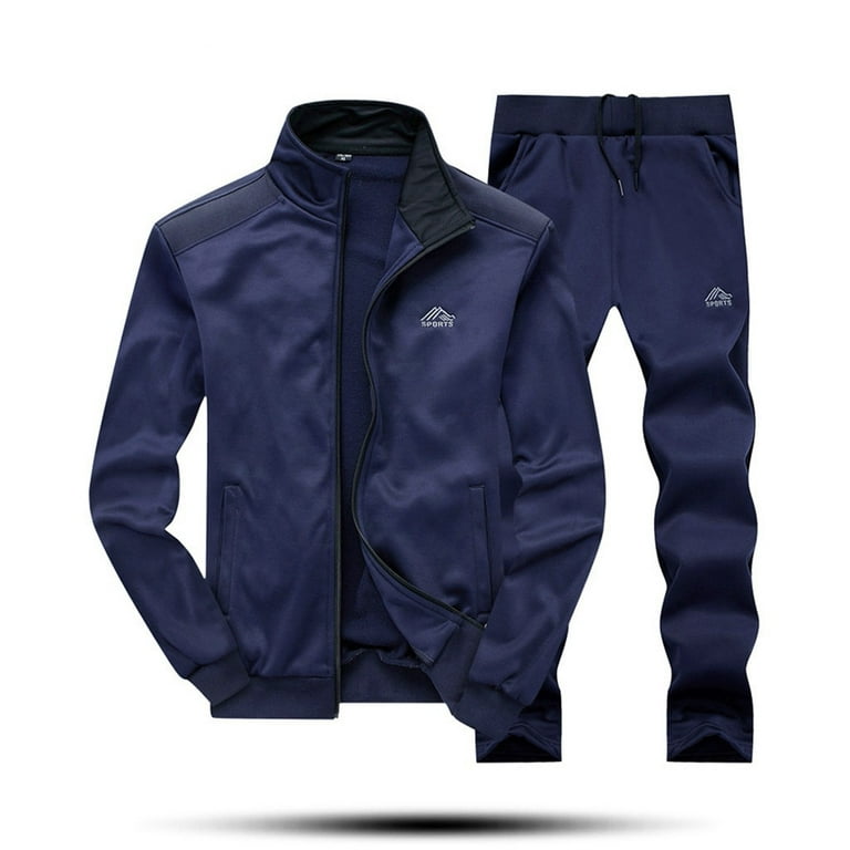 Ociviesr Men's Autumn Winter Solid Sweatshirt Tops Pants Sets Sports Suit  Tracksuit Classic Suits Big And Tall Suit 