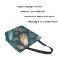 thumbnail image 3 of Open Top Canvas Tote Bag with Zipper Reusable Shopping Bag 13.5x15" Roomy Carryall Snowflake and Feather Pattern, 3 of 9