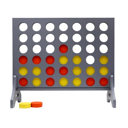 Tailgating Pros Premium Giant Four in a Row with Carrying Case - Jumbo Oversized Outdoor Yard Game - Connect Multiple Pucks in a Row to Win - Many Puck Colors Available!