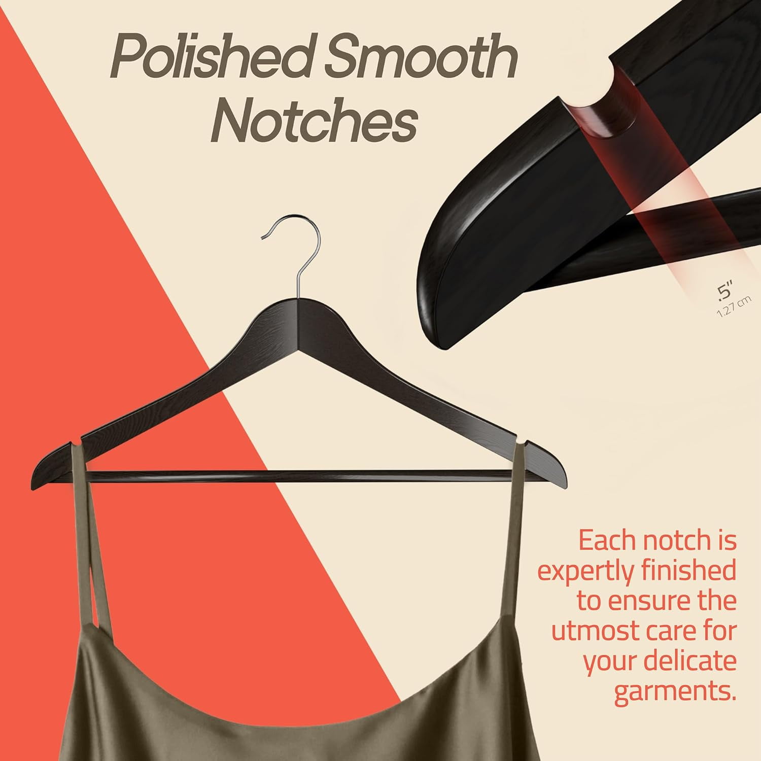 Vintage Wooden Hangers 10 Pack – Heavy-Duty with 360° Swivel Hook, Non-Slip, Pants Bar & Shoulder Grooves - Wooden Hangers for Suits, Jackets, Dresses & Camisoles, Space-Saving and Smooth Finish