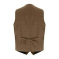 thumbnail image 3 of Mens Suit Vests Sleeveless Button-Down V Neck Collared Business Work Waistcoats Formal Dress Solid Slim Vests for Suits or Tuxedos, 3 of 5