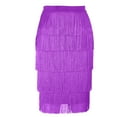 thumbnail image 6 of Elainilye Fashion Wrap Skirt Ladies Sexy Summer Casual High Waist Tassels Knee-Length Skirt,Purple, 6 of 6