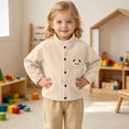 thumbnail image 6 of Mlzmgr Girls Clothes Fall Winter Warm Jackets Button down Stand Collar Fleece Thick Thermal Cute Tops for Toddler Kids（12-18 Months,Beige), 6 of 9