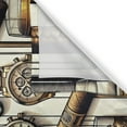 thumbnail image 3 of Ambesonne Man Cave Kitchen Curtains, Iced Whiskey Watches Cigar, 55"x45", Amber Brown and Taupe, 3 of 3