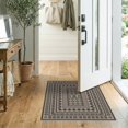 thumbnail image 2 of ODIKA 2'x3' Taupe And Charcoal Geometric Elegance Washable Accent Rug Intricate Vintage-Inspired Pattern Design for Bedroom, Nursery, RV, Pet Friendly, Bedside Mat, 2 of 7
