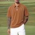 thumbnail image 4 of 1/4 Zip Sports Tops for Men - Men's Active Short Sleeve Polos Lightweight T-Shirts Turndown Collar Activewear Summer Breathable Quick Dry Golf Tennis Tops Casual Smart Work T Shirt, 4 of 5