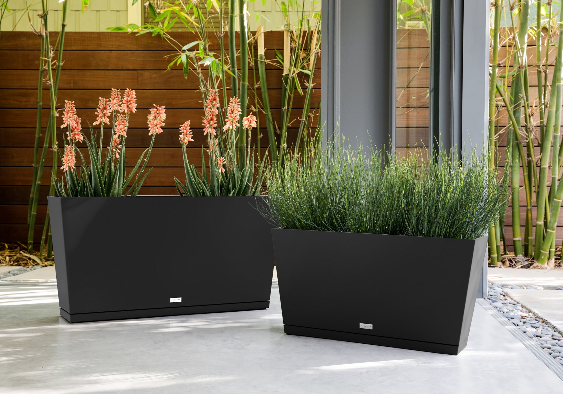 Veradek Pure Series Midori 39" Plastic Planter Tray - Black