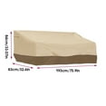 thumbnail image 4 of Cubierta de sofá para varias personas al aire libre A prueba de lluvia Hogar Recubierto de plata Tela Oxford Patio delantero Cubiertas de banco Accesorios para muebles exteriores Tipo 1 Beige Marrón Speravity  HA010209-01B, 4 of 6