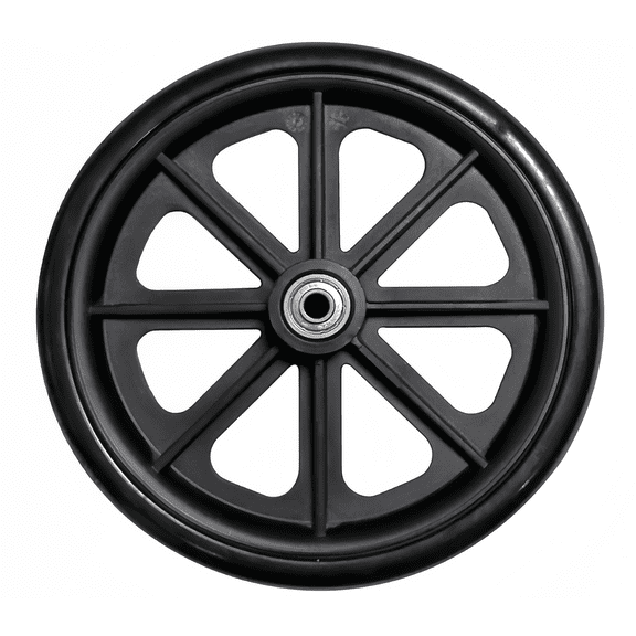 One Caster Wheel, Hard Rubber Black Tire, 8" x 1"- 1 9/16" Hub Width; Fits Most Medline, Drive, Invacare, E&J & Other Manual Wheelchairs 5/16" Axle, Narrow Hub