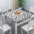 thumbnail image 3 of White and Gray Of Leopard Print Square Fitted Tablecloth with Elastic Edge,Square Table Cover,Washable Elastic Table Cover for Home Kitchen Party Decor 36"x36", 3 of 6
