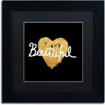 Trademark Fine Art "Beautiful On Black" Canvas Art by Lisa Powell Braun, Black Matte, Black Frame