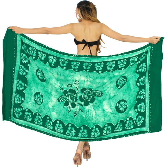 HAPPY BAY Women's Beachwear Summer Bikini Wraps Beach Wrap Sarong Skirt Swimsuit Swim Cover ups for Swimwear Women One Size Shamrock Green_M744