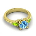 thumbnail image 3 of 2.50 Carat Unique Round Shape Blue Topaz & Peridot Gemstone Three Stone Ring for Wedding 14K Yellow Gold Size 9.5 by Diamond-Capitals, 3 of 8