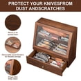 thumbnail image 6 of Knife Display Case, Knife Collection Display Holder with Glass Lid & Drawers (Walnut), 6 of 6