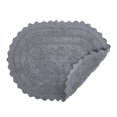 thumbnail image 3 of Alfombra de baño DII Crochet Collection reversible pequeña ovalada gris, 3 of 7