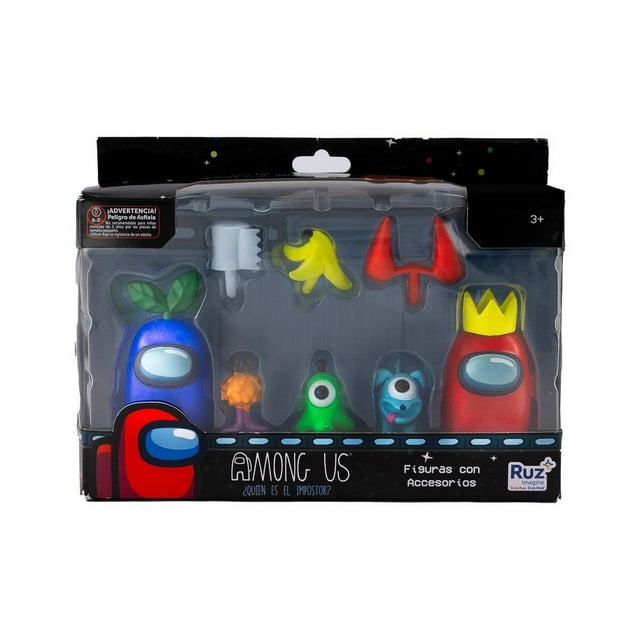 Figura Among Us 2.5 Pulgadas Azul y Rojo