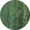 thumbnail image 1 of Ahgly Company Machine Washable Indoor Round Abstract Turquoise Blue Modern Area Rugs, 5' Round, 1 of 4