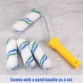 thumbnail image 4 of Unique Bargains Paint Roller Kit 100packs 4 Inch Fiber Small Paint Roller Brush with Handle, 4 of 6