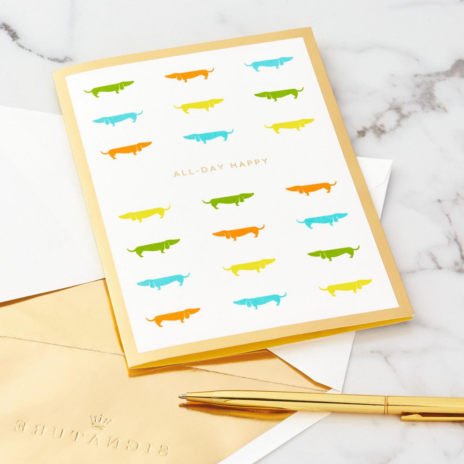 Hallmark Signature Paper Wonder Pop Up Birthday Card (Dachshund, Happy All Day Long)