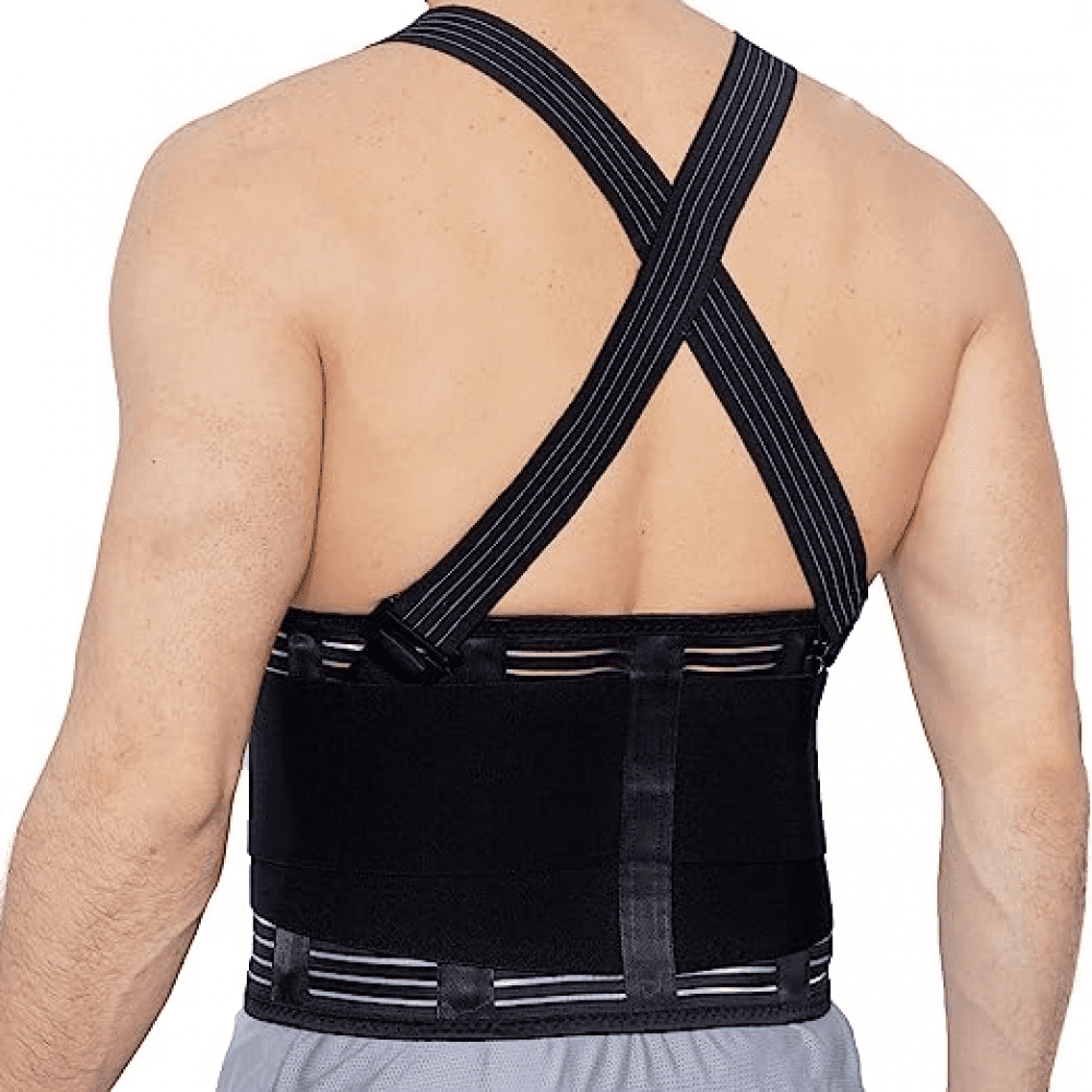 NeoTech Care Adjustable Back Brace Lumbar Support Belt with Suspenders M Walmart