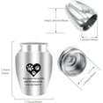 thumbnail image 2 of Aluminum Small Urn for Ashes Mini Urn for Ashes Pet Ashes Keepsake Aluminum Ashes Holder Funeral Cremation Engraved Word with Velvet Bag Memorial Gift for Mom Dad Family 2.6x1.8 Inch Dog Paw Aluminum, 2 of 8