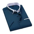 thumbnail image 1 of TFETTER, camisa de negocios de verano para hombre, camisa de manga corta con botones, camisas informales con cuello vuelto, ropa para hombre de talla grande 5XL, 1 of 5