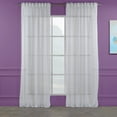 thumbnail image 6 of 3S Brother's White Linen Look Extra Long Set of 2 Panels Sheer Curtains Rod Pocket & Back Tab Home Décor Window Custom Made Drapes 10-30 Ft. Long -Made in Turkey Each Panel (100"W x 192"L), 6 of 6