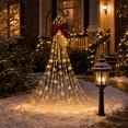 thumbnail image 4 of Christmas Magic Key Cascade Solar Yard Light Decor, Solar Garden Stake Light Display with Magic Key & Star Fountain Design, Waterproof Warm LED Cascading Light for Patio Garden Lawn Yard Decorations, 4 of 5