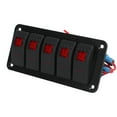 thumbnail image 4 of DIY Switch Panel, Rocker Switch 5 Gang Corrosion Resistance PP Aluminum 12V 24V DC With Labels For RVs, 4 of 8