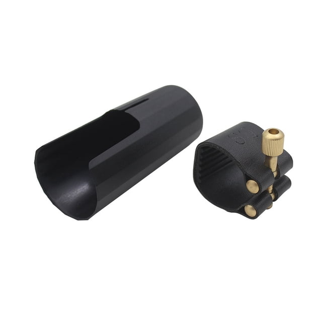 Wosthever Boquilla Clarinete Ligadura Accesorios de cuero Clip Alto Hebilla Cap Barítono Pars Abrazadera Nueva cubierta Profesional Accesorios para instrumentos musicales