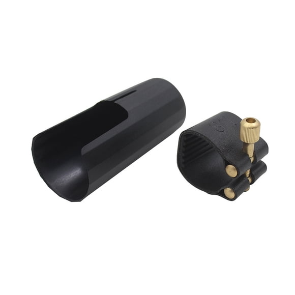 Wosthever Boquilla Clarinete Ligadura Accesorios de cuero Clip Alto Hebilla Cap Barítono Pars Abrazadera Nueva cubierta Profesional Accesorios para instrumentos musicales
