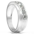 thumbnail image 3 of Pompeii 1Ct Lab Grown Diamond Men's Ring Brushed Wedding Band White Rose or Yellow Gold, 3 of 7