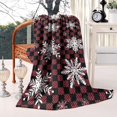 thumbnail image 2 of Red and Black Checkered Christmas Snowflake Pattern Blanket,Comfortable Soft Lamb Wool Throw Blanket,All Season,Warm Lightweight Blankets for Sofa Bed Couch Living Room Chair,40"x50", 2 of 4