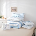 thumbnail image 6 of Erosebridal Blue Coquette Bow Kids 7 Pieces Bedding Comforter Set,Geometric Striped Polka Dots Full Bedding Set For Girl,Colorful Stars Reversible, 6 of 7