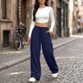 thumbnail image 2 of VV AVEORS Cargo Sweatpants For Women Baggy Drawstring Waist Hiking Pants Lightweight Y2k Athletic Joggers With Pockets Navy XL, 2 of 7