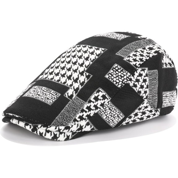 Men's Newsboy Cap, Ivy Style Gatsby Flat Cap, Adjustable Irish Cabbie Ivy Driving Hunting Cap.