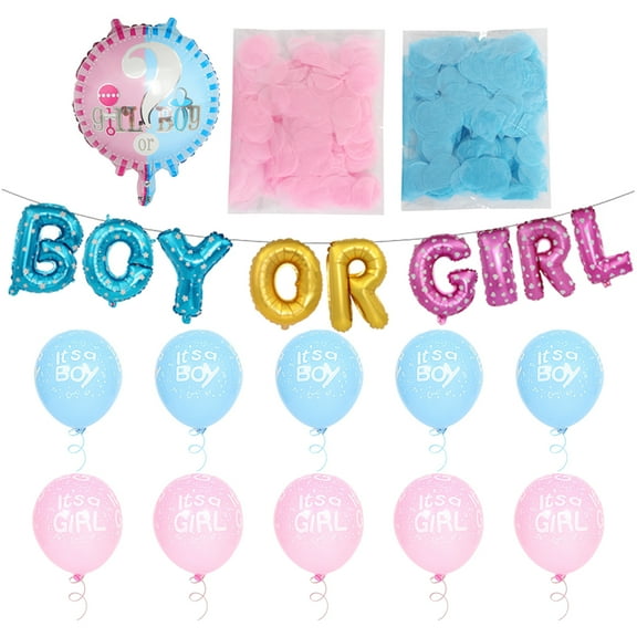 OUNONA 1 Set of Confetti Balloons for Baby Shower Party Decoration with Latex Balloons in Pink and Blue