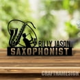 thumbnail image 4 of Craftnamesign Custom Wooden Saxophone Desk Name Plate, Musical Instrument Metal Nameplate for desk, 4 of 5