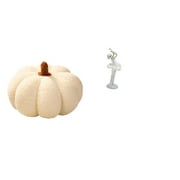 CarpNettore Pumpkin Plush Cushion and Dancing Ballerina Figurine Art Sculpture for Creative Bedroom Sofa Fireplace Office Decor