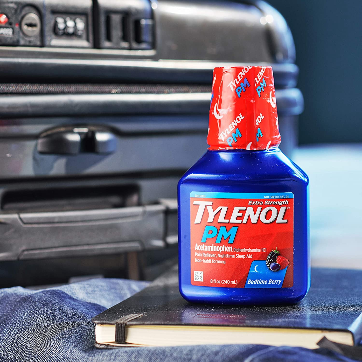 Tylenol PM Extra Strength Pain Reliever & Sleep Aid Liquid, Acetaminophen, Bedtime Berry, 8 oz