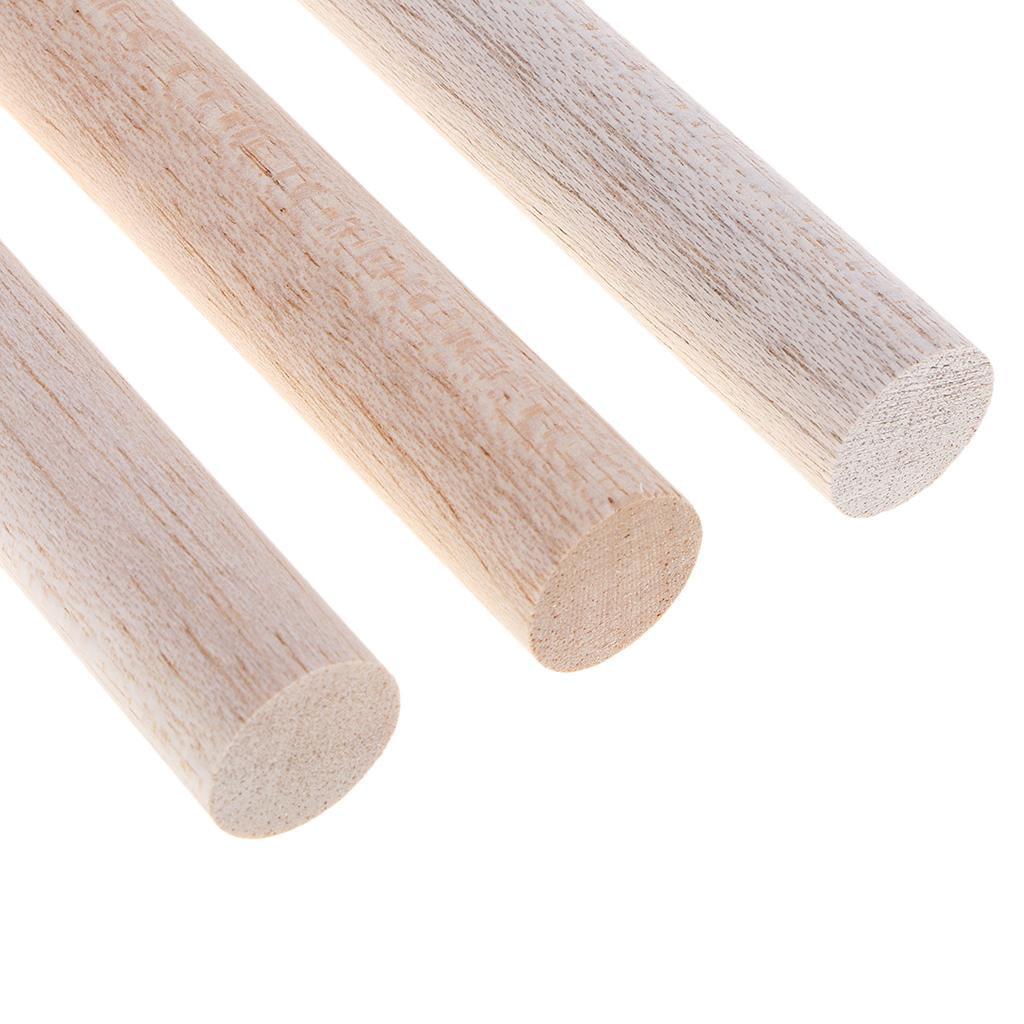 2X 20mm Round Balsa Unfinished Woodcraft Stick Dowel Rod 5 Pieces