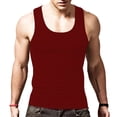 thumbnail image 4 of Men Tank Top Solid Color Vest Sleeveless T Shirt O Neck Summer Slim Fit Tee, 4 of 11