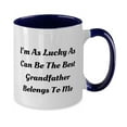 thumbnail image 2 of Unique Idea Grandfather Two Tone 11oz Mug, I'm As Lucky As Can Be, Surprise Gifts for Grandfather from Grandchild, Father Gifts, Gifts for grandpa, Best gifts for grandpa, Unique gifts for grandpa,, 2 of 2